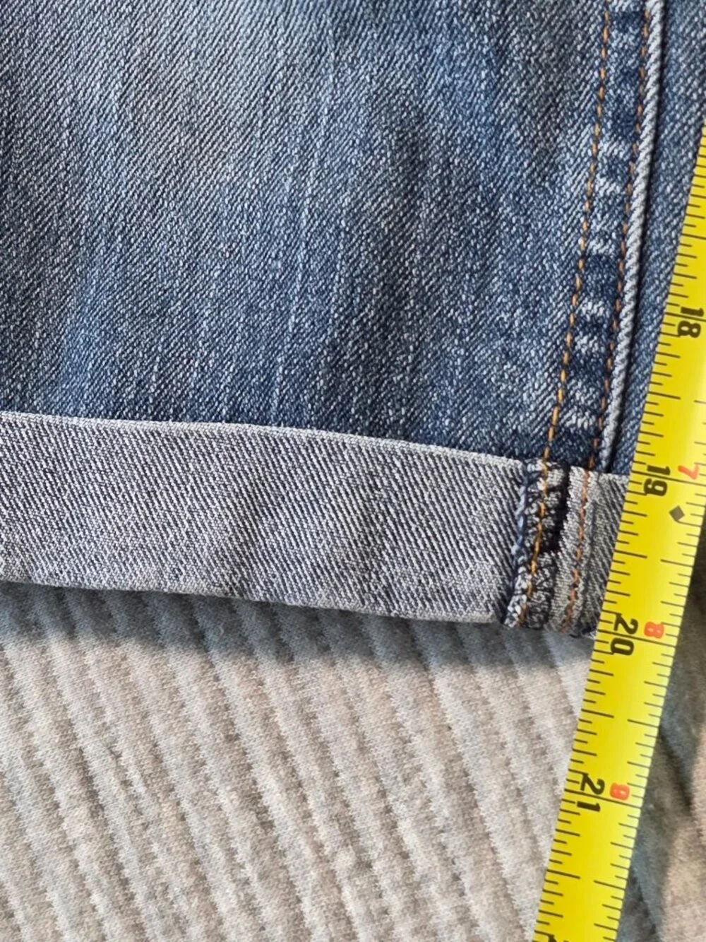 Justice Girls Size 12R Jeans Light Wash Stretch Denim Cuffed Hem